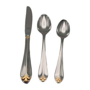 Gorham Golden Legacy 3pc Place Set Glossy Stainless 18/8 Korea Flatware NOS